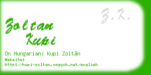 zoltan kupi business card