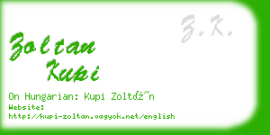 zoltan kupi business card